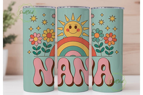 Retro Nana 20oz Tumbler Wrap Sublimation PixelChick 