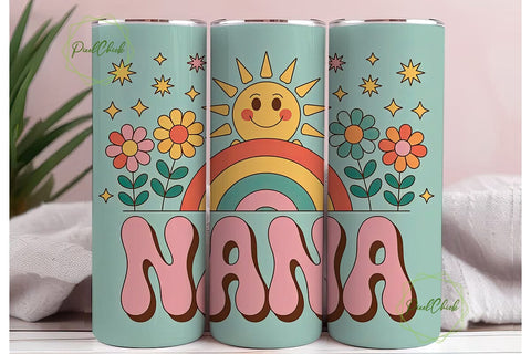 Retro Nana 20oz Tumbler Wrap Sublimation PixelChick 