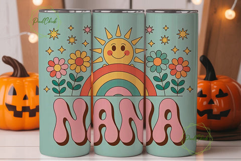 Retro Nana 20oz Tumbler Wrap Sublimation PixelChick 