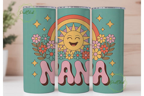 Retro Nana 20oz Tumbler Wrap Sublimation PixelChick 