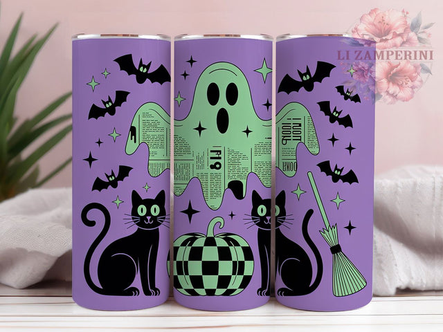 Retro Neon Coquette Ghost Tumbler, Coquette Ghost Wrap, Neon Halloween Cup, Cute Ghost Sublimation, 20oz Tumbler Wrap, Retro Halloween Design, Neon Coquette Drinkware Sublimation Li Zamperini 