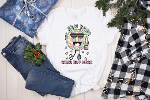 Retro New Year Same Hot Mess PNG Sublimation Sublimation CraftLabSVG 