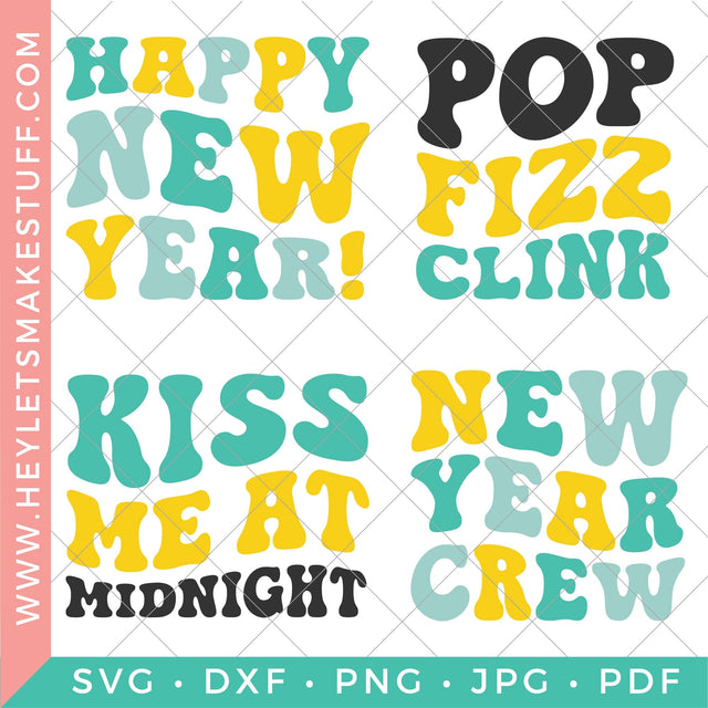 Retro New Year's Eve Bundle SVG Hey Let's Make Stuff 