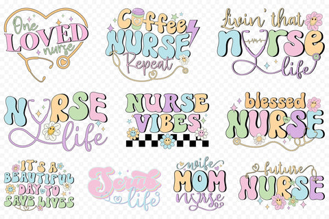 Retro Nurse PNG Sublimation Bundle Sublimation CraftLabSVG 