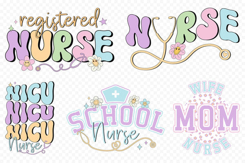 Retro Nurse PNG Sublimation Bundle Sublimation CraftLabSVG 