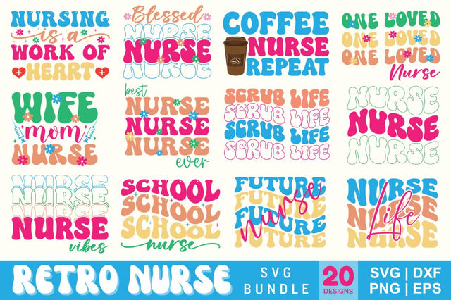 Retro Nurse SVG Bundle SVG Designangry 