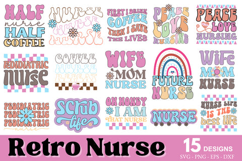Retro Nurse Svg Bundle SVG Regulrcrative 