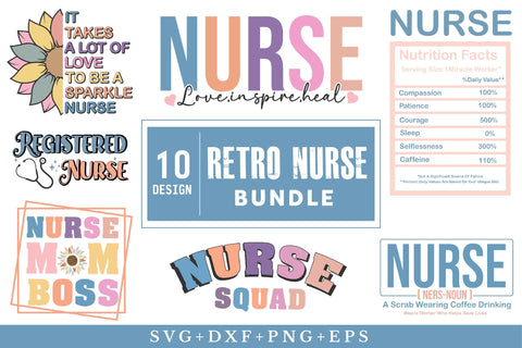 Retro Nurse SVG Bundle SVG Rupkotha 