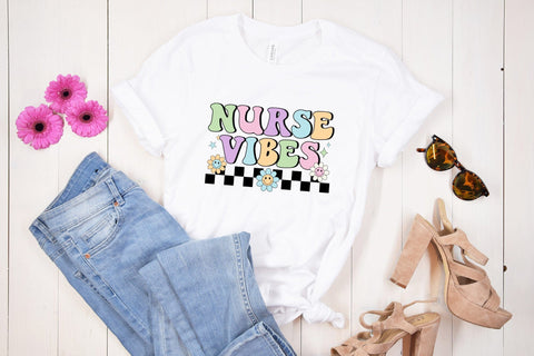 Retro Nurse Vibes PNG Sublimation Sublimation CraftLabSVG 