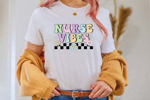 Retro Nurse Vibes PNG Sublimation Sublimation CraftLabSVG 
