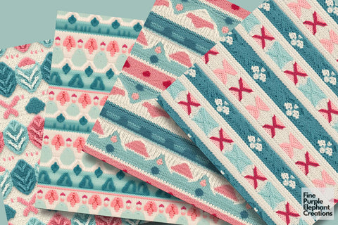 Retro Nursery Knit Granny Square Crochet Digital Pattern Fine Purple Elephant Creations 