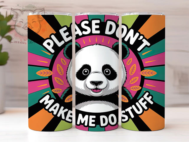 Retro Panda Lazy 20oz Tumbler, Cute Panda, Funny Quote, Tumbler Wrap, Sublimation Design, Lazy Mood, 20oz Tumbler Sublimation Lara' s Designs 