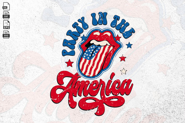 Retro Party in the USA PNG: 4th of July , Patriotic Design SVG DesignDestine 