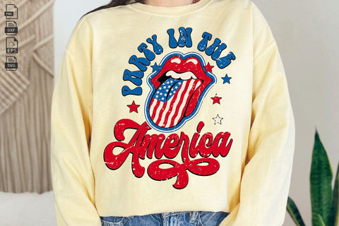 Retro Party in the USA PNG: 4th of July , Patriotic Design SVG DesignDestine 