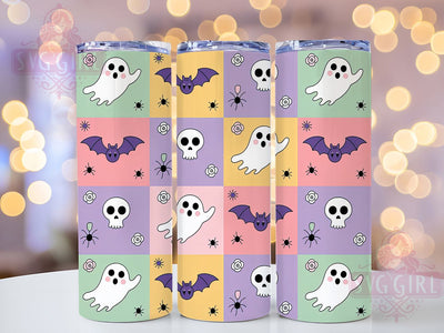Retro Pastel Cute Halloween Ghost Tumbler, Pastel Halloween Wrap, Cute Spooky Cup, Kawaii Ghost Design, 20Oz Sublimation Wrap, Soft Aesthetic Drinkware, Groovy Halloween Tumbler Sublimation SvggirlplusArt 