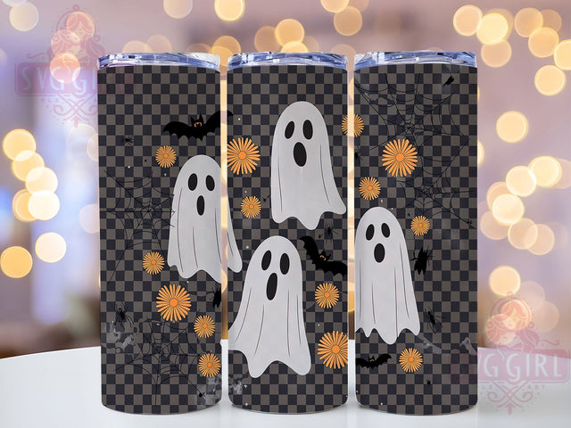 Retro Pastel Cute Soft Halloween Ghost Tumbler, Cute Halloween Wrap, Soft Spooky Cup, Kawaii Ghost Design, 20Oz Sublimation Wrap, Vintage Halloween Drinkware, Pastel Aesthetic Tumbler Sublimation SvggirlplusArt 