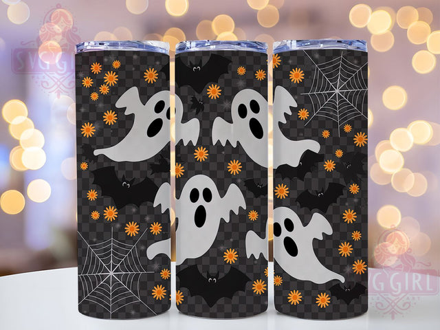 Retro Pastel Cute Soft Halloween Ghost Tumbler, Cute Halloween Wrap, Soft Spooky Cup, Kawaii Ghost Design, 20Oz Sublimation Wrap, Vintage Halloween Drinkware, Pastel Aesthetic Tumbler Sublimation SvggirlplusArt 