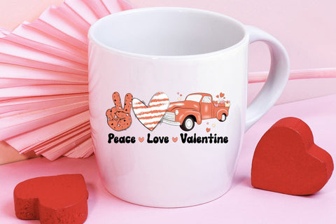 Retro Peace Love Valentine Sublimation Sublimation CraftLabSVG 