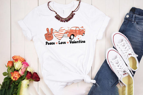 Retro Peace Love Valentine Sublimation Sublimation CraftLabSVG 