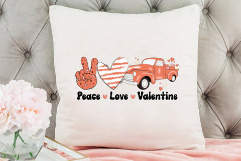 Retro Peace Love Valentine Sublimation Sublimation CraftLabSVG 