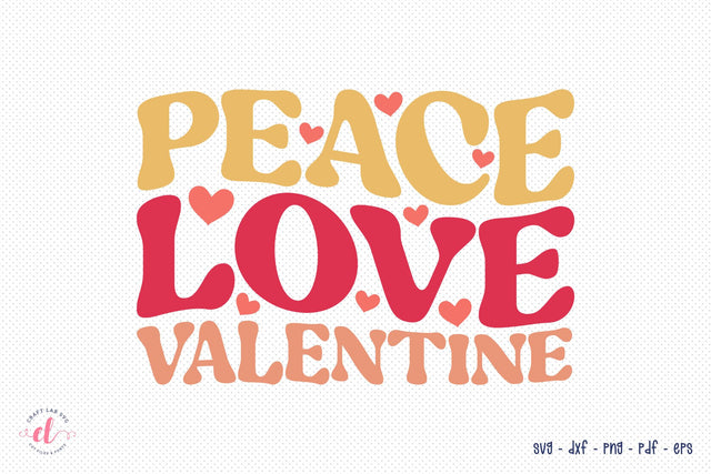Retro Peace Love Valentine SVG SVG CraftLabSVG 