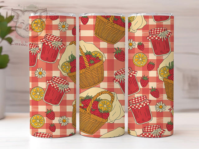 Retro Picnic Market 20oz Tumbler, Vintage Picnic Wrap, Summer Market Theme, Retro Sublimation PNG, Country Picnic Vibes, 20oz Tumbler Wrap, Sublimation Design PNG, Rustic Summer Gift Sublimation Lara' s Designs 