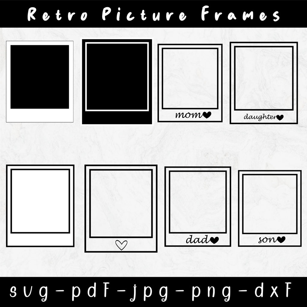 Svg Photo Frame Color Retro Picture Frames SVG, Photo Frame Svg, Picture Frame Svg, Frame Svg ...