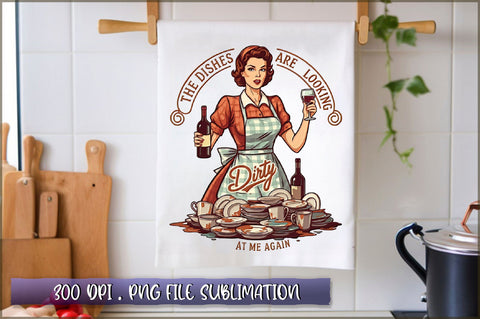 Retro Pin up Girl Kitchen Towel Bundle Sublimation Shetara Begum 