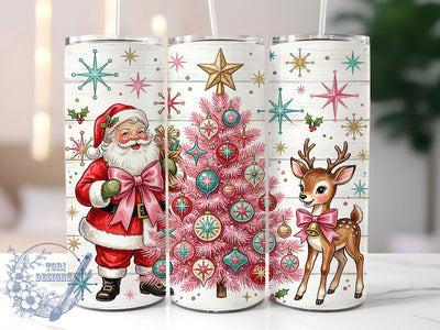 Retro Pink Christmas 20oz Tumbler, Retro Pink Christmas, Pink Christmas PNG, Retro Christmas PNG, Pink Xmas Tumbler, Retro Pink PNG, Pink Christmas Wrap, Christmas Tumbler Sublimation ToriDesigns 