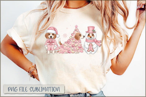 Retro Pink Christmas PNG Bundle Sublimation Shetara Begum 