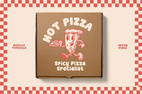 Retro Pizza - Retro Food Display Font Font Masyafi Studio 