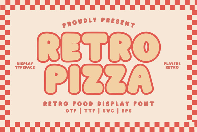Retro Pizza - Retro Food Display Font Font Masyafi Studio 