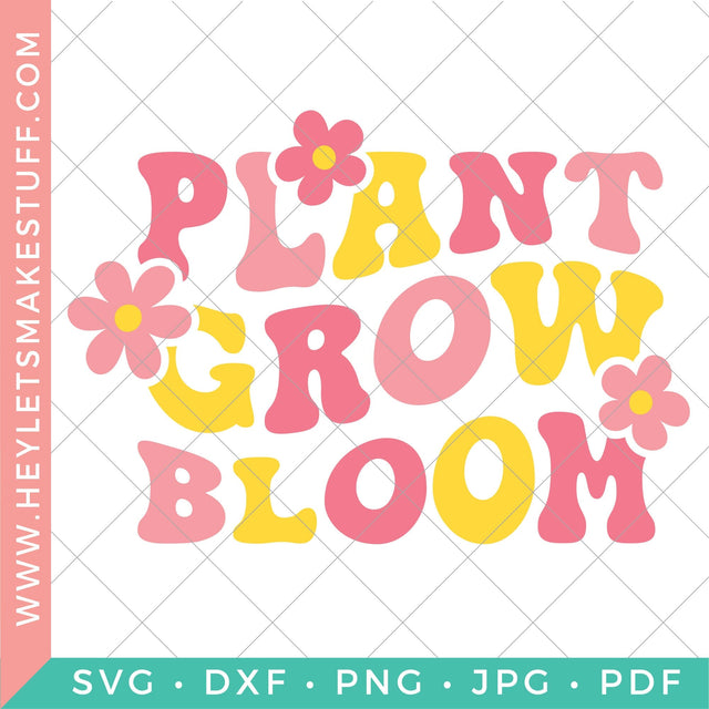 Retro Plant Grow Bloom SVG Hey Let's Make Stuff 