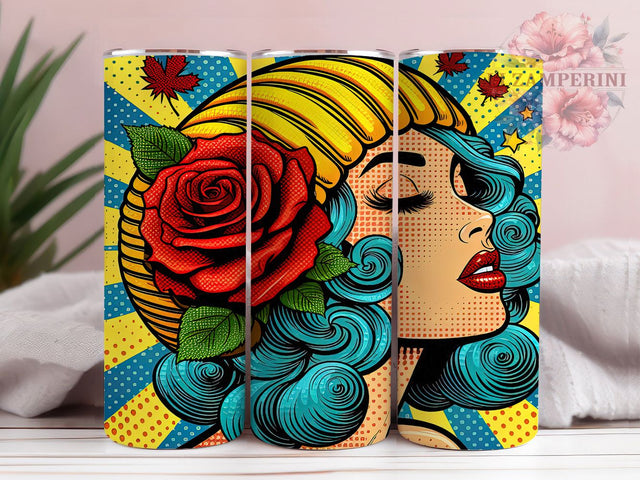 Retro Pop Art Comic Tumbler, Vintage Comic, Colorful Wrap, Sublimation Art, 20oz Tumbler, Bold Theme, Fun Design Sublimation Li Zamperini 