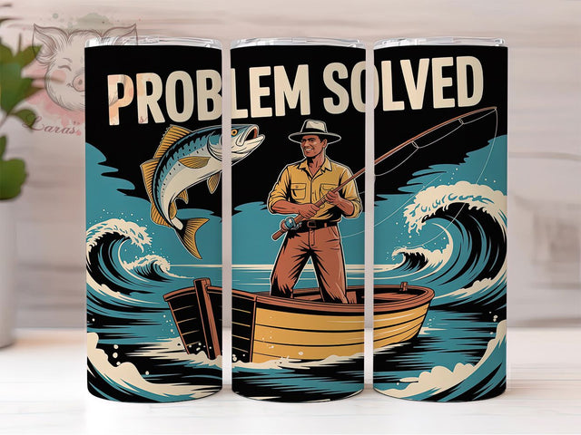 Retro Problem Solved 20oz Tumbler, Funny Quote, Problem Solved, Tumbler Wrap, Sublimation Design, Humor Theme, 20oz Tumbler Sublimation Lara' s Designs 