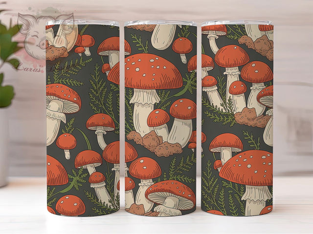 Retro Psychedelic Mushroom Tumbler Wrap, Magic Mushrooms PNG, Seamless Psychedelic Wrap, 20OZ Sublimation Design, Trippy Tumbler Art, Vintage Mushroom Cup, Hippie Boho Wrap Sublimation Lara' s Designs 