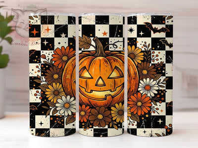 Retro Pumpkin Daisy 20oz Tumbler, Retro Pumpkin, Pumpkin Daisy, Daisy Tumbler, 20oz Tumbler, Retro Tumbler, Pumpkin Tumbler, Tumbler Wrap Sublimation Lara' s Designs 
