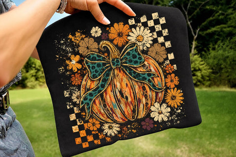 Retro Pumpkin Fall Sublimation Design PNG SVG DesignDestine 