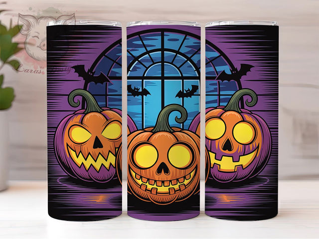 Retro Pumpkin Halloween Tumbler, Vintage Halloween Tumbler Design, Groovy Fall Sublimation Wrap, Cute Pumpkin Drinkware Design, 70s Style Halloween Tumbler, Autumn Retro Coffee Tumbler Sublimation Lara' s Designs 