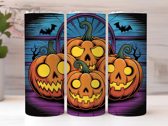 Retro Pumpkin Halloween Tumbler, Vintage Halloween Tumbler Design, Groovy Fall Sublimation Wrap, Cute Pumpkin Drinkware Design, 70s Style Halloween Tumbler, Autumn Retro Coffee Tumbler Sublimation Lara' s Designs 