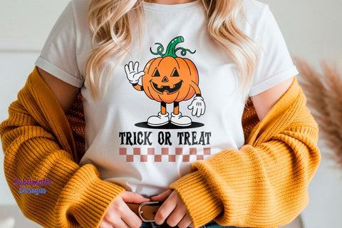 Retro Pumpkin Trick or Treat PNG | Halloween design for sublimation Sublimation Sublimatiz Designs 