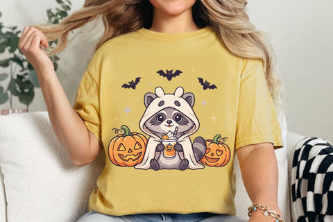 Retro Raccoon Ghost Sublimation Png Sublimation Shahin alam 