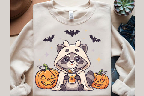 Retro Raccoon Ghost Sublimation Png Sublimation Shahin alam 