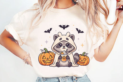 Retro Raccoon Ghost Sublimation Png Sublimation Shahin alam 