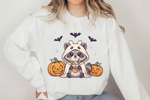 Retro Raccoon Ghost Sublimation Png Sublimation Shahin alam 