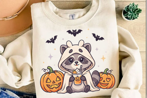 Retro Raccoon Ghost Sublimation Png Sublimation Shahin alam 