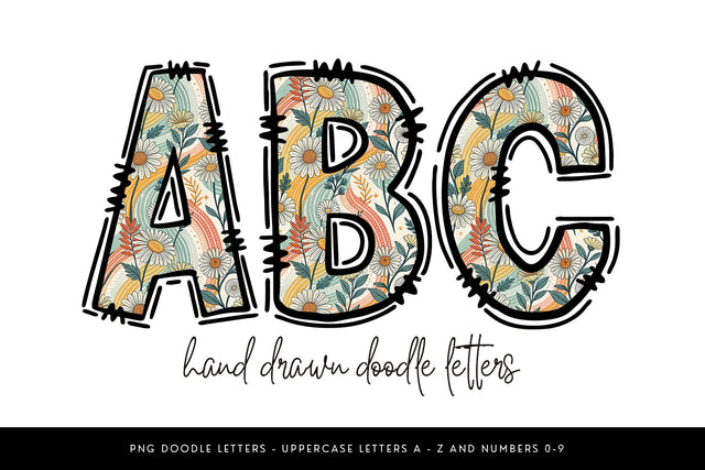 Retro Rainbow Alphabet PNG Sublimation BijouBay 