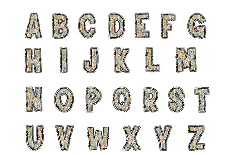 Retro Rainbow Alphabet PNG Sublimation BijouBay 