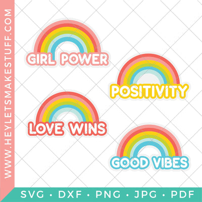 Retro Rainbow SVG Bundle SVG Hey Let's Make Stuff 