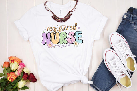 Retro Registered Nurse PNG Sublimation Sublimation CraftLabSVG 